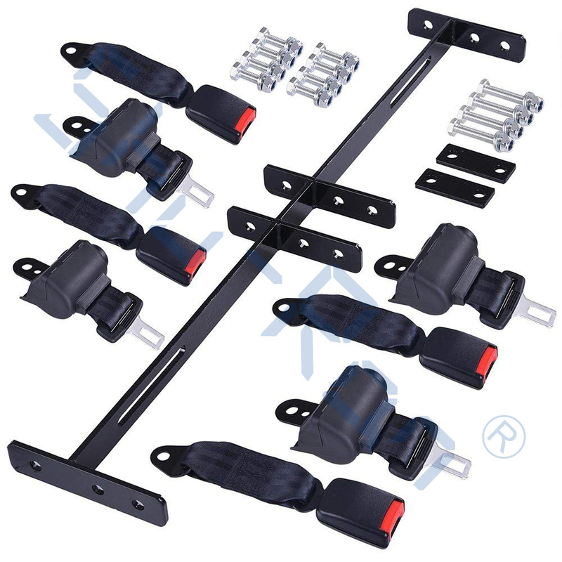 Universel escamotable noir de passager de Kit Club Car EZGO Yamaha 4 de ceinture de sécurité de chariot de golf