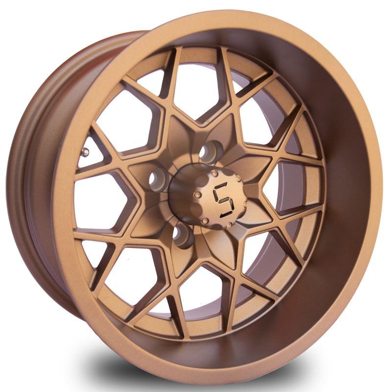 12 / L'aluminium en bronze de chariot de golf de 14 pouces roule PCD du modèle -25 ET 101,6 du boulon 4X4