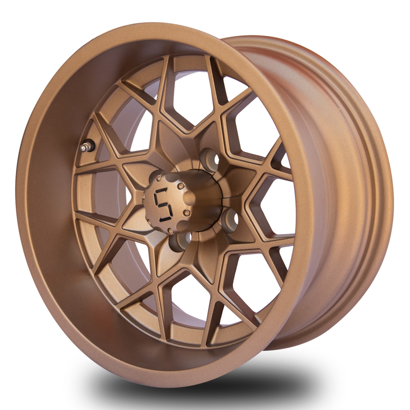 12 / L'aluminium en bronze de chariot de golf de 14 pouces roule PCD du modèle -25 ET 101,6 du boulon 4X4