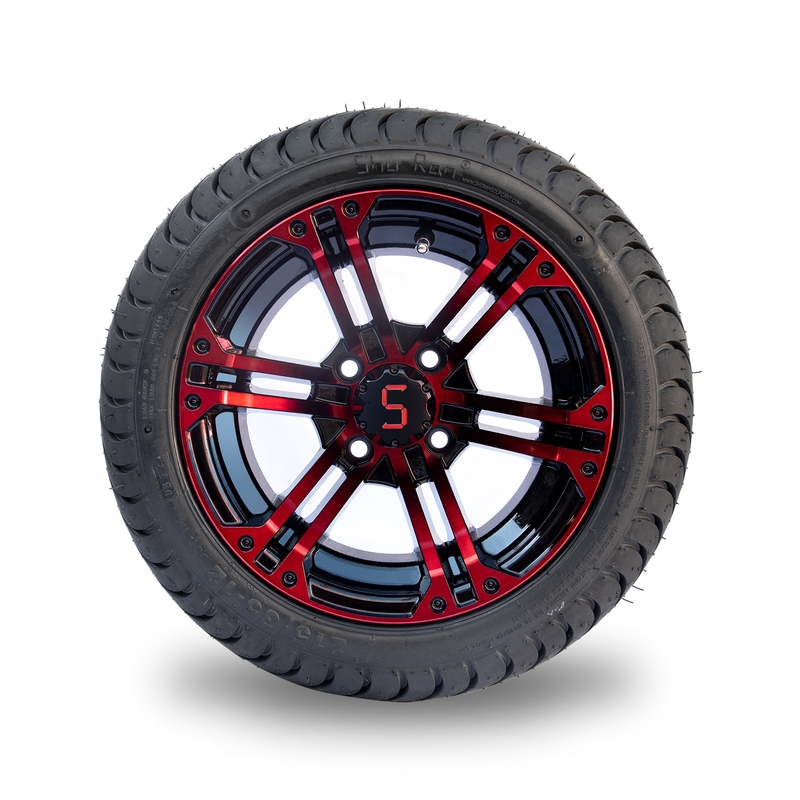 Chariot de golf en aluminium noir rouge/brillant de 12 pouces roule et fatigue 215/35-12 Assemblées de pneu