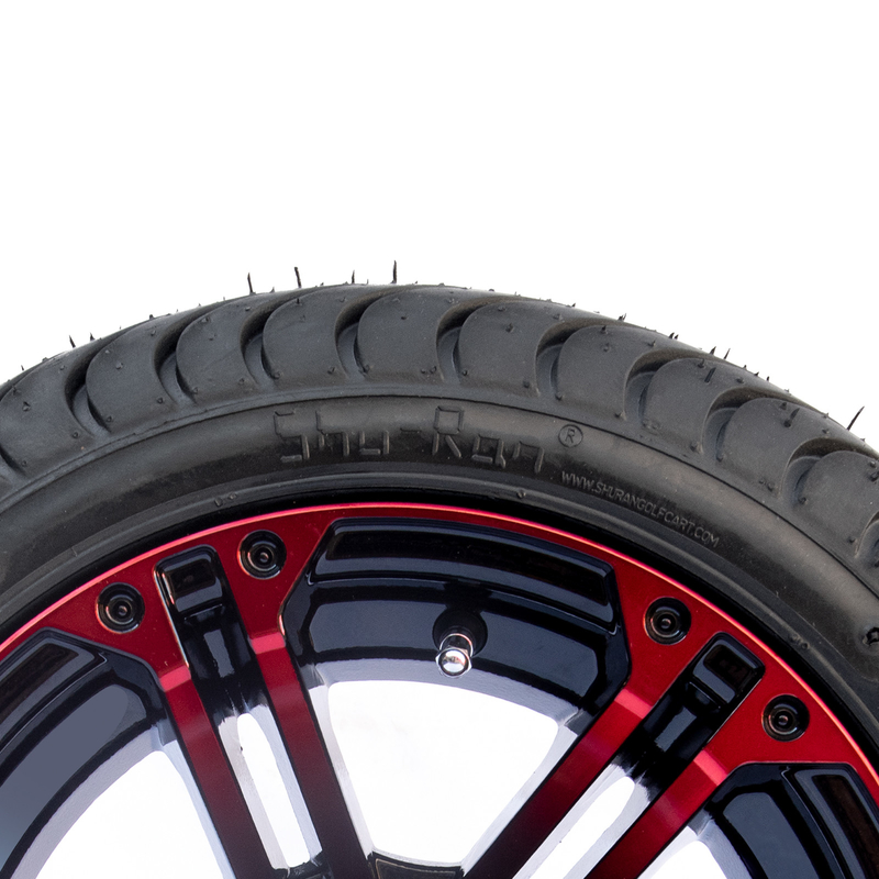 Chariot de golf en aluminium noir rouge/brillant de 12 pouces roule et fatigue 215/35-12 Assemblées de pneu
