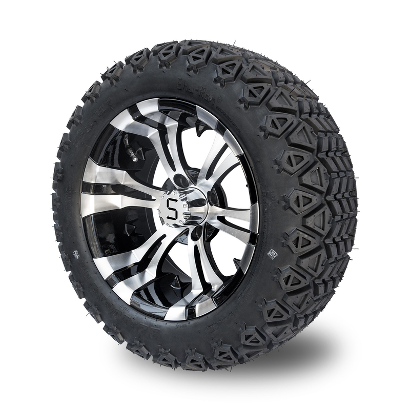 Le noir usiné de lustre chariot de golf de 14 pouces roule et fatigue 22x10-14 tout le POINT de terrain
