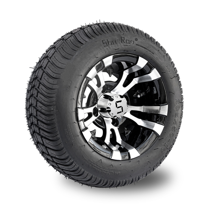 Roue de chariot de golf de 10 pouces et boulon de la compensation 4x4 de 205/50-10 DOT Street Tire Combo -25 (101.6mm)