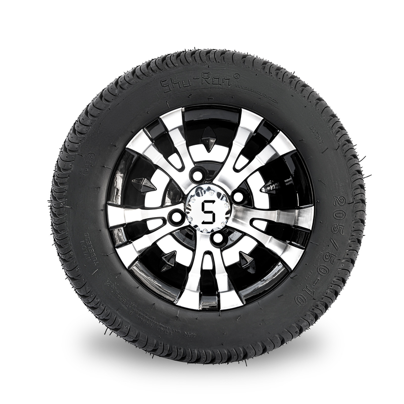 Roue de chariot de golf de 10 pouces et boulon de la compensation 4x4 de 205/50-10 DOT Street Tire Combo -25 (101.6mm)