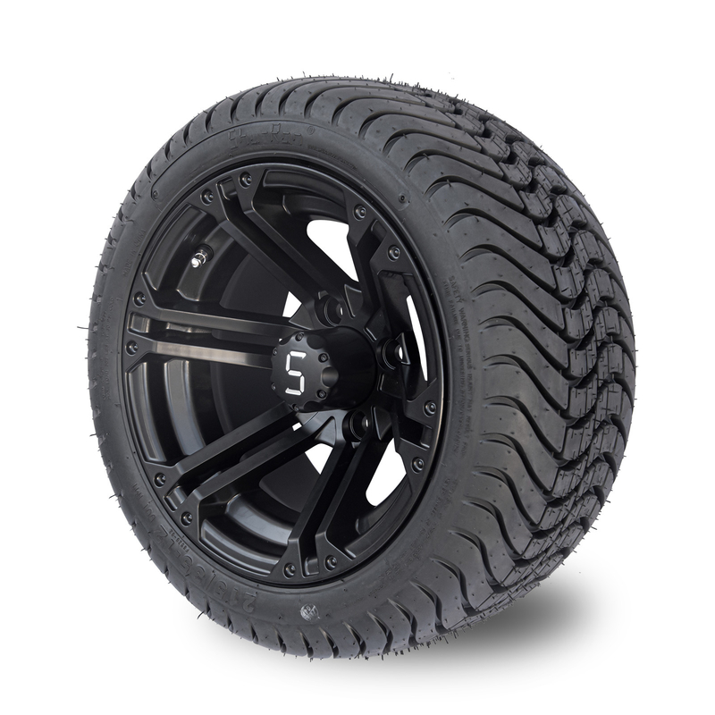 12x7 Matte Black Golf Cart Wheel fatiguent le pneu combiné 101,6 PCD combinés du profil bas 215/35-12
