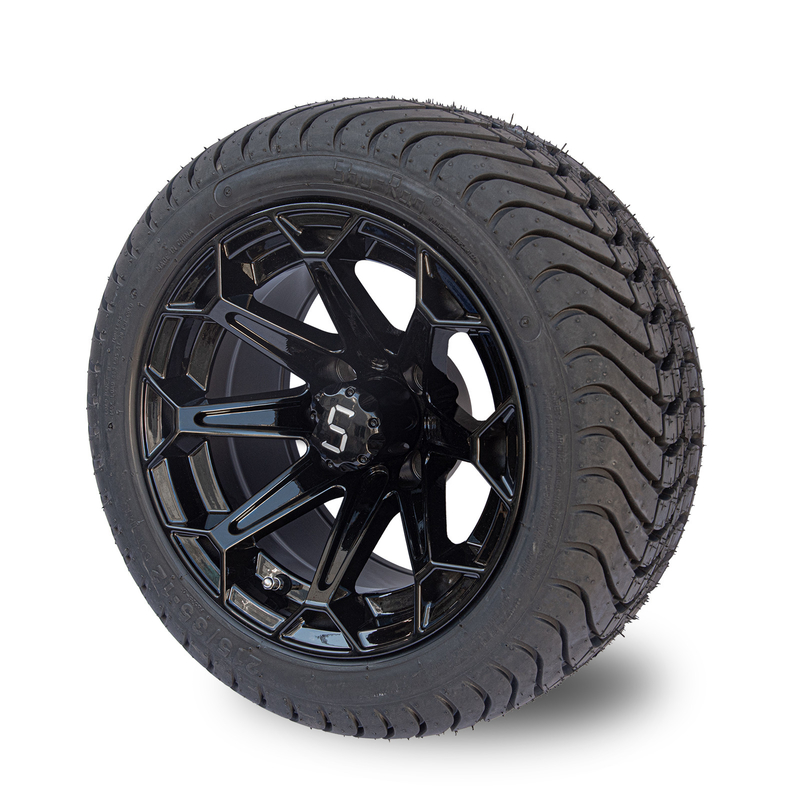 ShuRan annotent les roues noires de chariot de golf de 12 pouces et fatiguent 215/35-12 le pneu DOT Approved