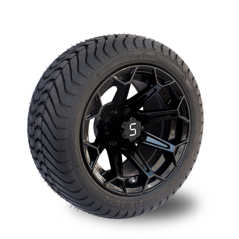 ShuRan annotent les roues noires de chariot de golf de 12 pouces et fatiguent 215/35-12 le pneu DOT Approved