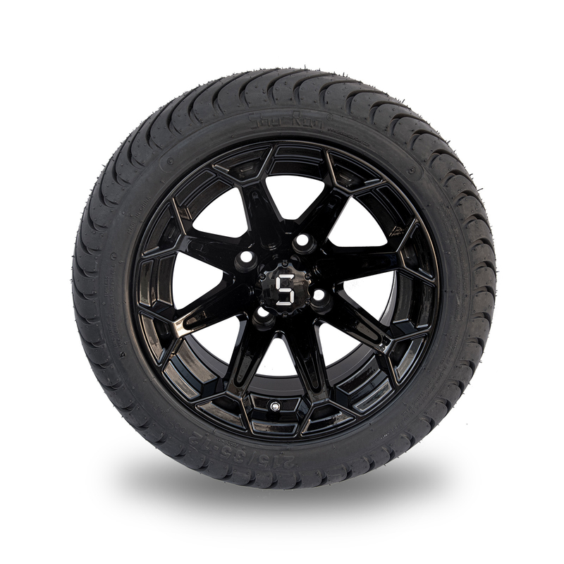 ShuRan annotent les roues noires de chariot de golf de 12 pouces et fatiguent 215/35-12 le pneu DOT Approved