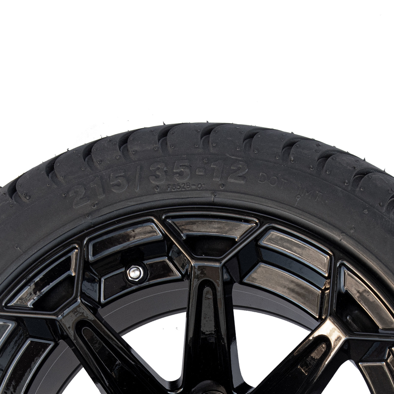 ShuRan annotent les roues noires de chariot de golf de 12 pouces et fatiguent 215/35-12 le pneu DOT Approved