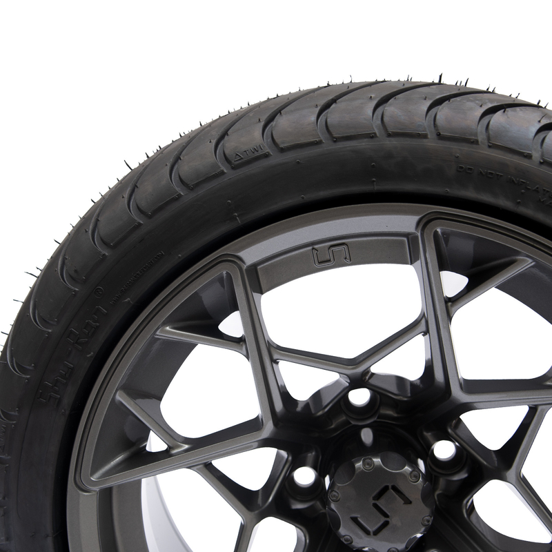 Finition de Gunmetal roues et pneus de chariot de golf de 14 pouces 225/30-14 101,6 modèle de boulon de PCD 4x4