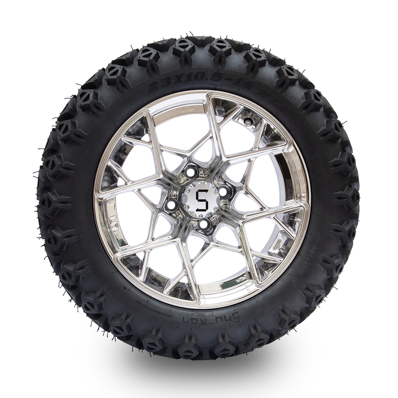 Shu-Ran chariot de golf guerrier 23x10.5-14 chariot de golf pneus tout terrain et 14 pouces jantes chrome