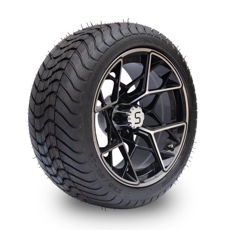 Roues de chariot de golf Shu-Ran et pneus 225/30-14 13 kg DOT approuvé