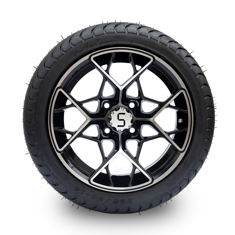 Roues de chariot de golf Shu-Ran et pneus 225/30-14 13 kg DOT approuvé