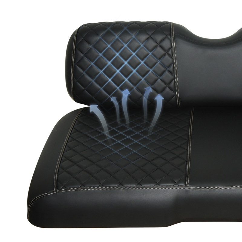 Couches de siège avant à base noire à double diamant de modèle de golf pour EZGO RXV