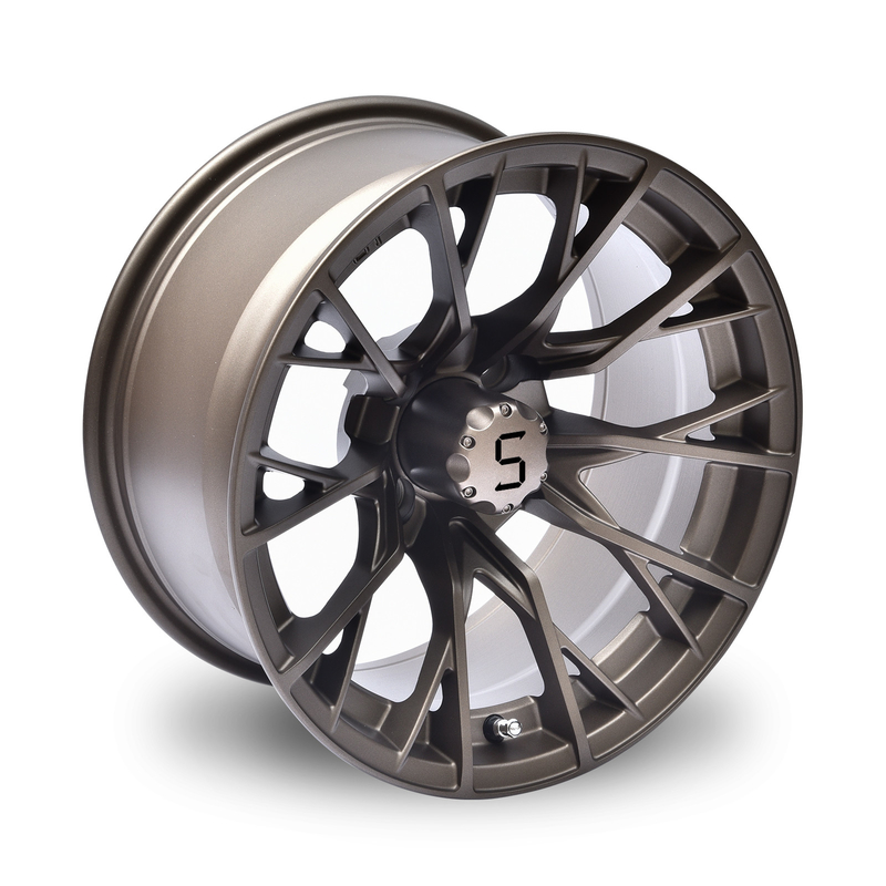 Gunmetal 14 pouces roues et pneus de chariot de golf 4/101.6 Bolt Shuran Nouveau Starshine-419
