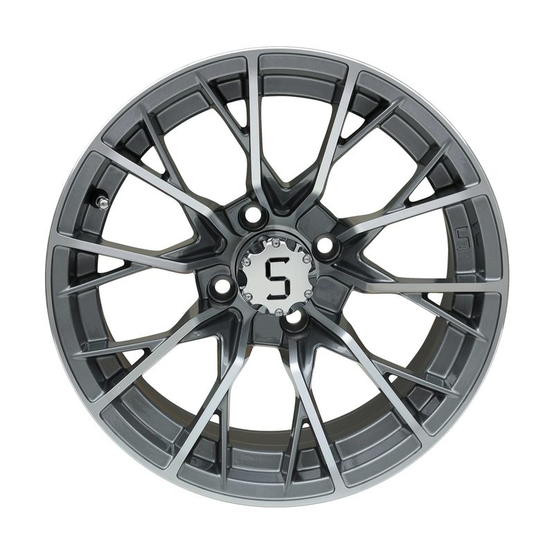 Nouvelle arrivée 14 pouces roues de chariot de golf usinées / ET-25 support personnalisé
