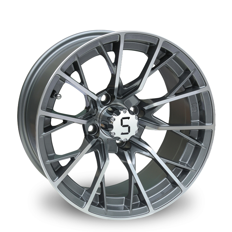 Nouvelle arrivée 14 pouces roues de chariot de golf usinées / ET-25 support personnalisé