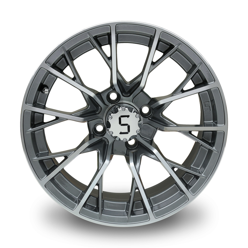 Nouvelle arrivée 14 pouces roues de chariot de golf usinées / ET-25 support personnalisé