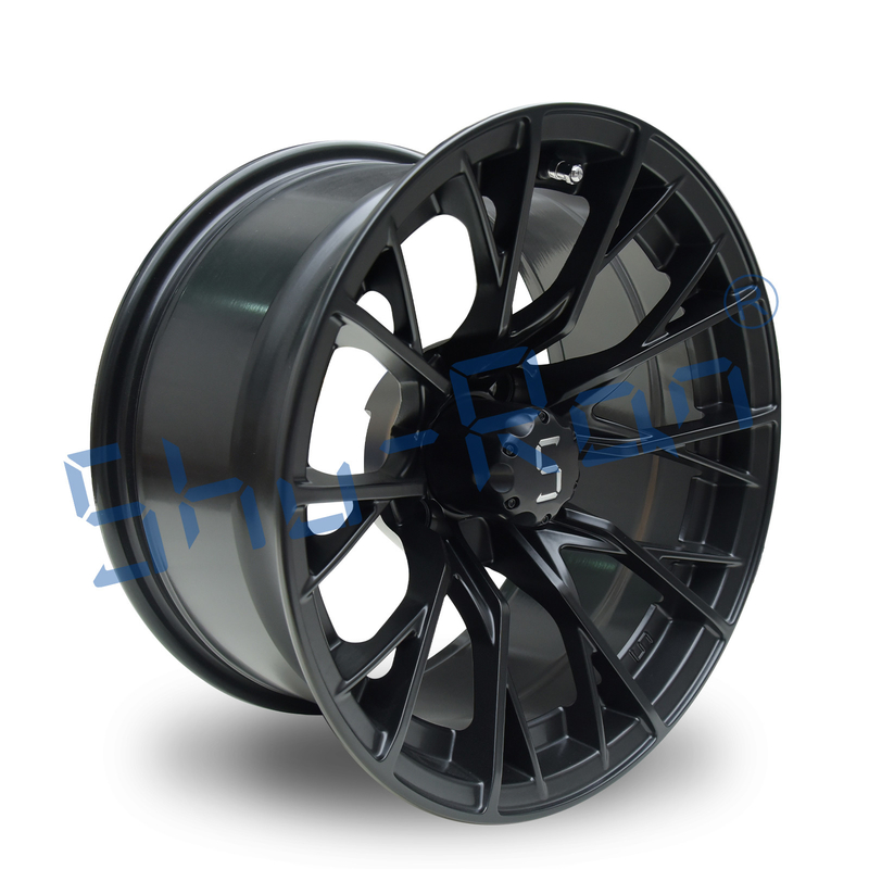Shuran Nouveau 14' Jantes Matte Noir Aluminium Voiture de Golf Roue 14x7 Universal 4 Bolt Modèle