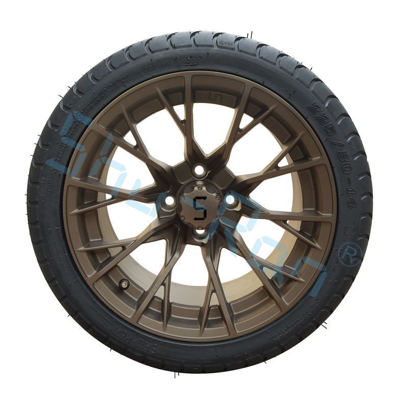 Des roues en bronze personnalisées de 14' et 225/30-14 Street DOT Approuvées pour le chariot de golf