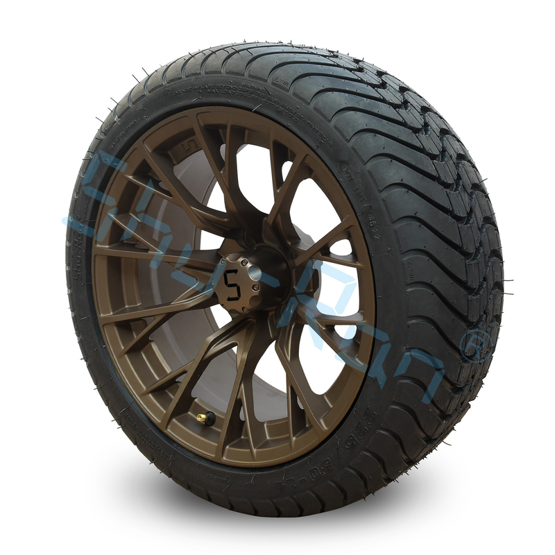 Des roues en bronze personnalisées de 14' et 225/30-14 Street DOT Approuvées pour le chariot de golf