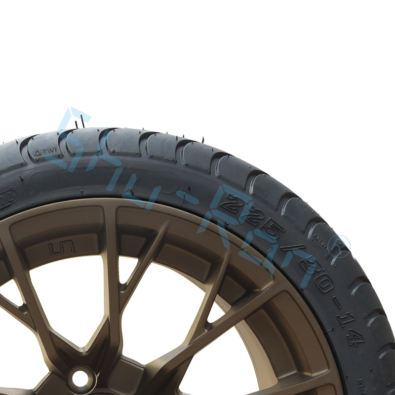 Des roues en bronze personnalisées de 14' et 225/30-14 Street DOT Approuvées pour le chariot de golf