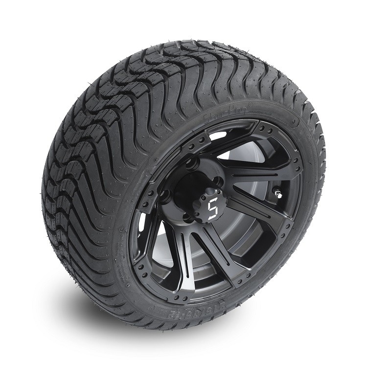 La rue 12 et 215/35-12 pouce Matte Black Wheels de chariot de golf fatigue le modèle DOT Rated du boulon 4x4
