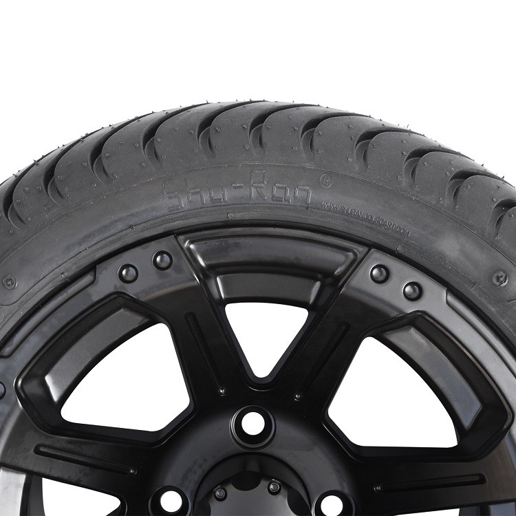 La rue 12 et 215/35-12 pouce Matte Black Wheels de chariot de golf fatigue le modèle DOT Rated du boulon 4x4