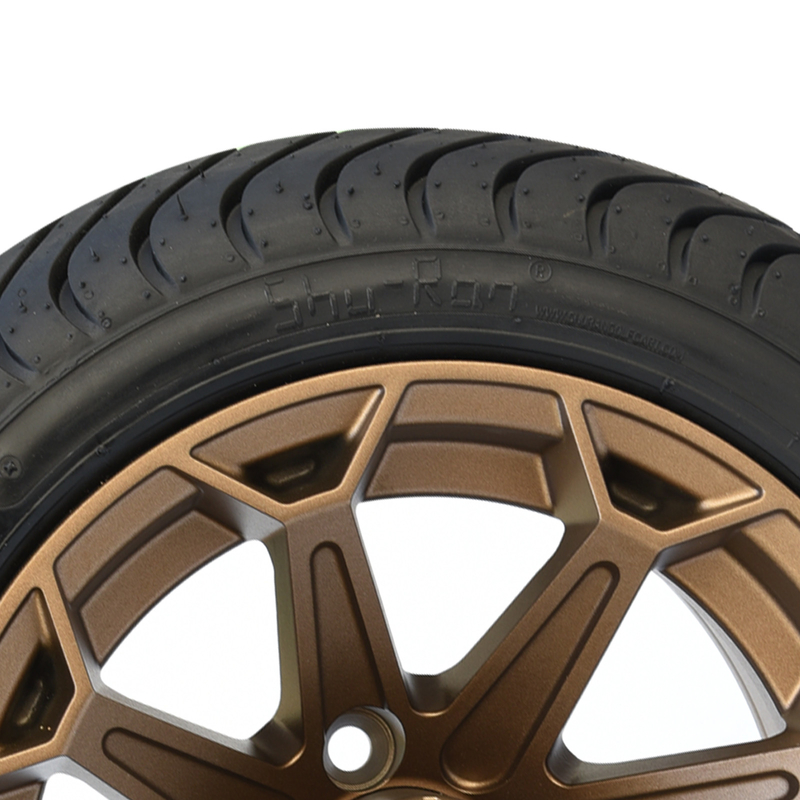 Le golf transportent en charrette les roues de 12 pouces et le modèle en aluminium en bronze de boulon de DOT Tyres Assembly 4x4 du profil bas 215/35-12
