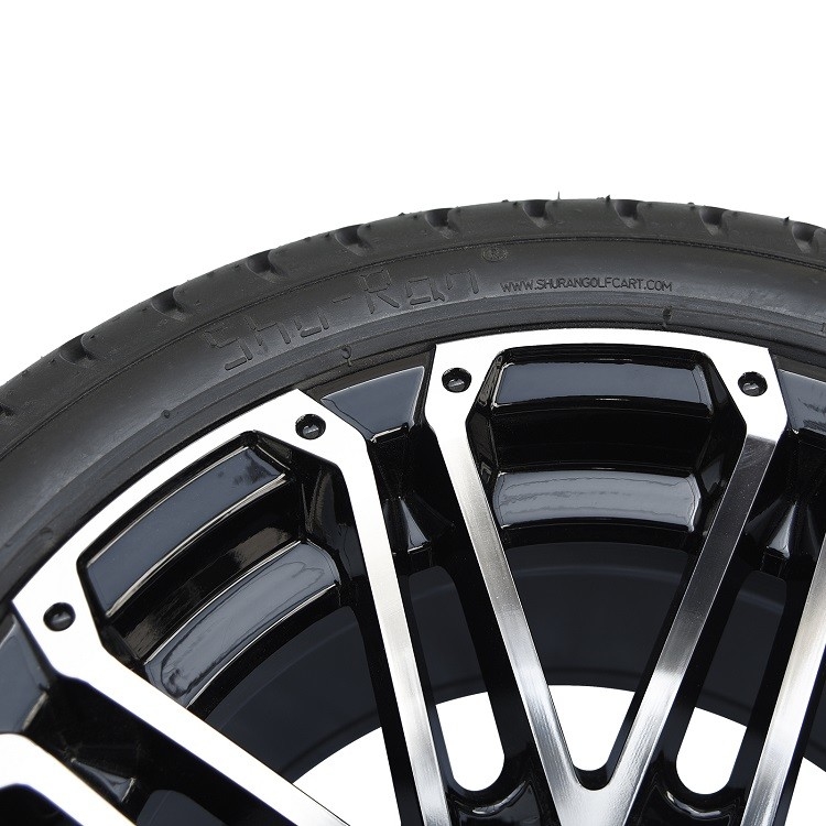 12 pouces de Machiend/roues noires et 215/35-12 DOT Street Tires Combo de chariot de golf 4 plis