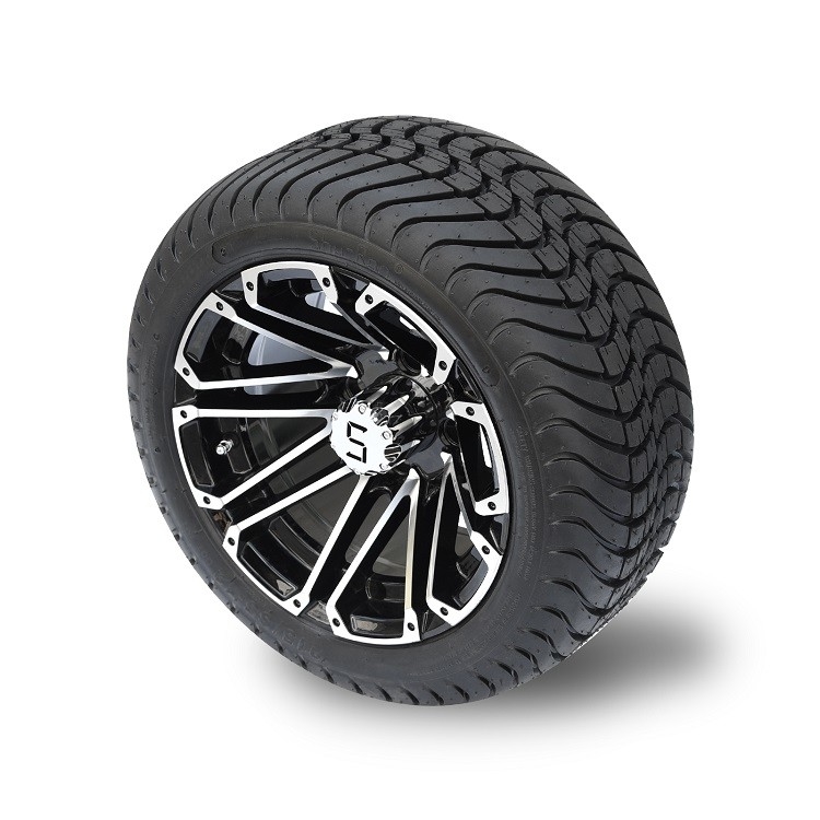 12 pouces de Machiend/roues noires et 215/35-12 DOT Street Tires Combo de chariot de golf 4 plis