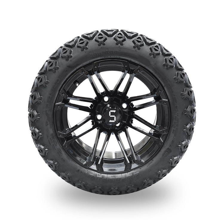Pneu 22*10-14 tous terrains de chariot de golf et annoter le chapeau noir de centre de Rim With S