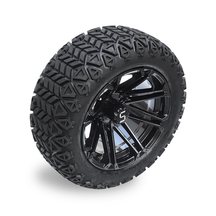 Pneu 22*10-14 tous terrains de chariot de golf et annoter le chapeau noir de centre de Rim With S