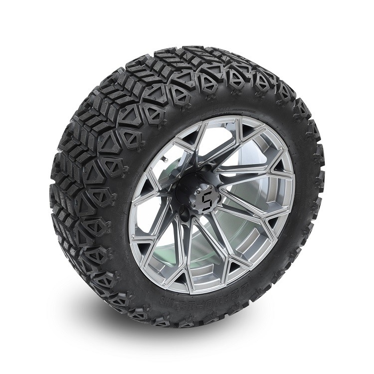14 pouces de golf transportent en charrette des roues de Gunmetal et le profil haut 22*10-14 fatigue l'ascenseur combiné de 4 PLIS exigé