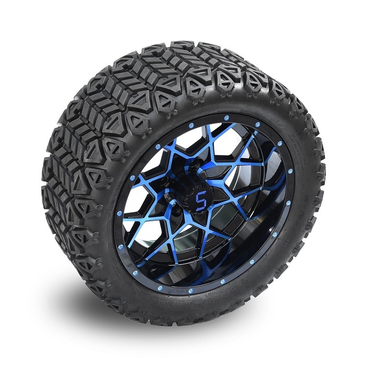 14 pouces de golf de bleu de chariot/roues noires et 22*10-14 tous les pneus de terrain