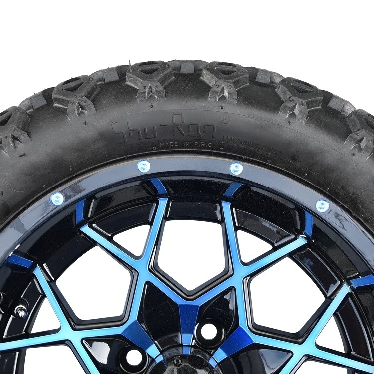 14 pouces de golf de bleu de chariot/roues noires et 22*10-14 tous les pneus de terrain