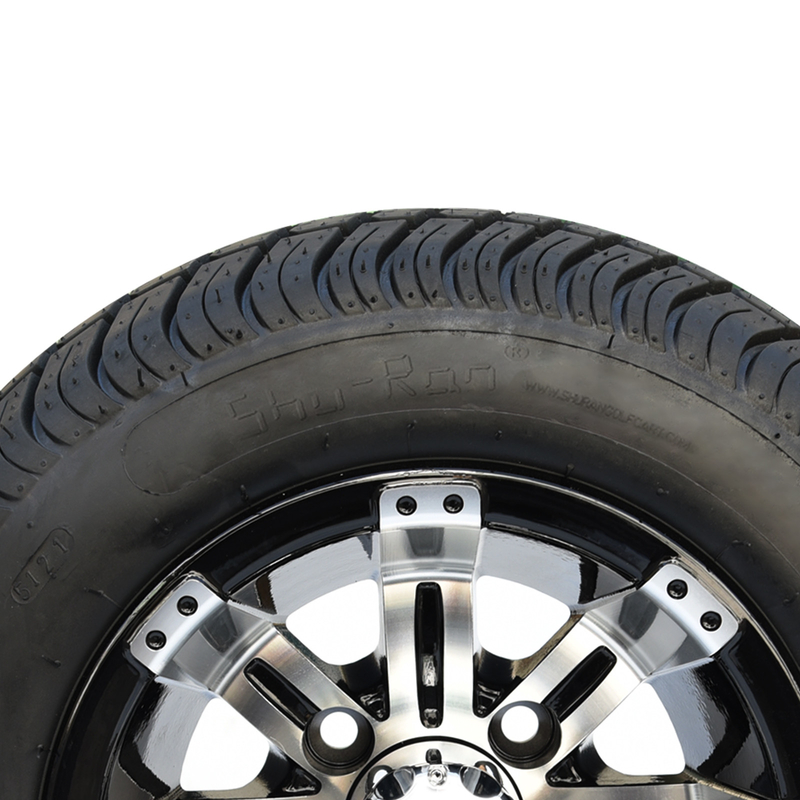 205/50-10 DOT Low Profile Street Tires et le chariot de golf de 10 pouces ont usiné/plis combiné roues noires brillantes les 4 évalués