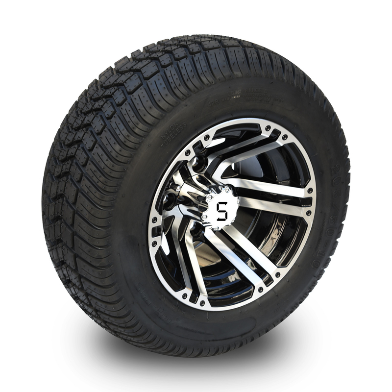 Roue de chariot de golf de 10 pouces et boulon de la compensation 4x4 de 205/50-10 DOT Street Tire Combo -25 (101.6mm)