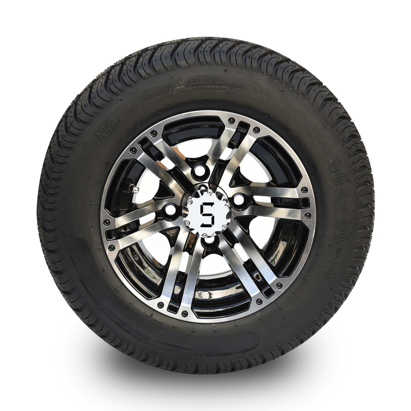 Roue de chariot de golf de 10 pouces et boulon de la compensation 4x4 de 205/50-10 DOT Street Tire Combo -25 (101.6mm)
