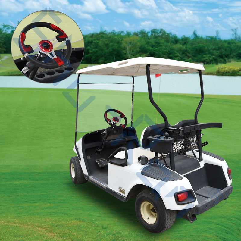 Volant fait sur commande rouge du chariot de golf F1 pour la voiture de club, l'EZGO, et le Yamaha