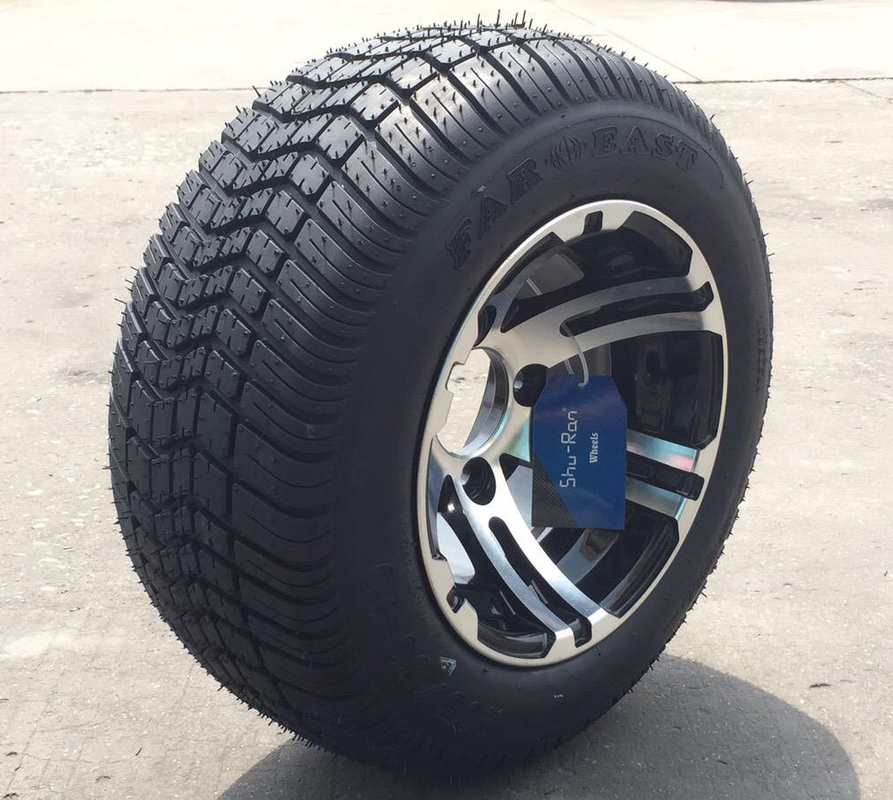 205/50-10 DOT Low Profile Street Tires et le chariot de golf de 10 pouces ont usiné/plis combiné roues noires brillantes les 4 évalués